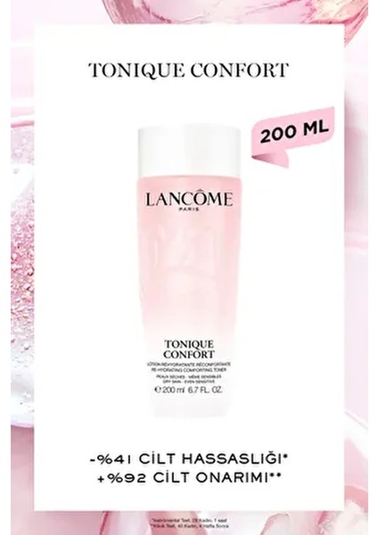 Lancôme Yüz Bakım Tonik Confort 200 ml Stresli Ciltler için Yatıştırıcı Hyaluronik Asit İçerir