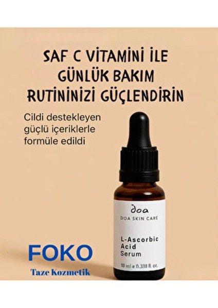 L-Ascorbic Acid Serum 10 ml C Vitamini ile Karma Ciltler için Aydınlatıcı Etki fiyatları
