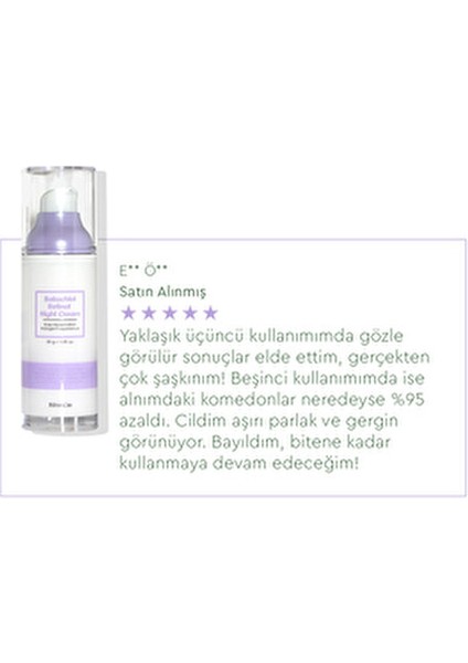 Bakuchiol Retinol Gece Kremi 30 gr A Vitamini ile Zenginleştirilmiş Nemlendirici