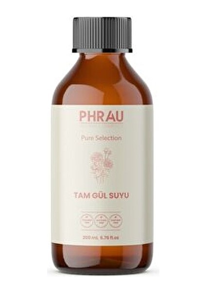 Tam Gül Suyu 200 ml Tüm Cilt Tipleri için Nemlendirici Doğal Gül İçeriği