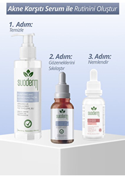 Cilt Bakım Serumu 30 ml Tüm Cilt Tipleri için AHA & BHA ile Akne Karşıtı Etki