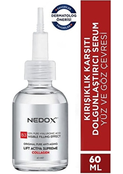 Kırışıklık Karşıtı Bakım Serumu 60 ml Yüz ve Göz Çevresi için Kolajen Etkisiyle
