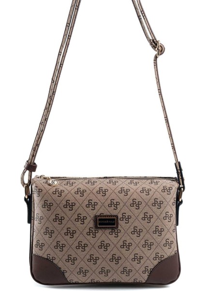 Koyu Bej - Kahve SP784 Kadın Çapraz Çanta