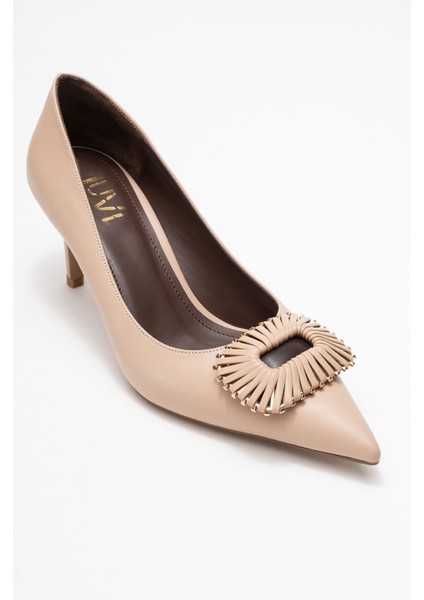 Great Bej-Kahverengi Tokalı Kadın Topuklu Ayakkabı modelleri