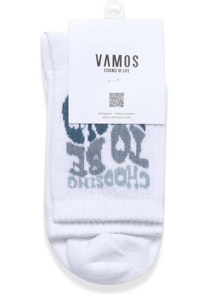 Baskılı Socket Çorap Beyaz modelleri