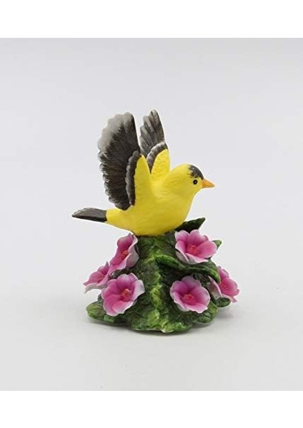 Gifts 5260 Ince Porselen Kızıl Kuşu, Yabani Gül Çiçekleri Heykelcik, 3-3/4" Y modelleri