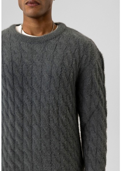 Oversize Triko Kazak Füme indirimleri