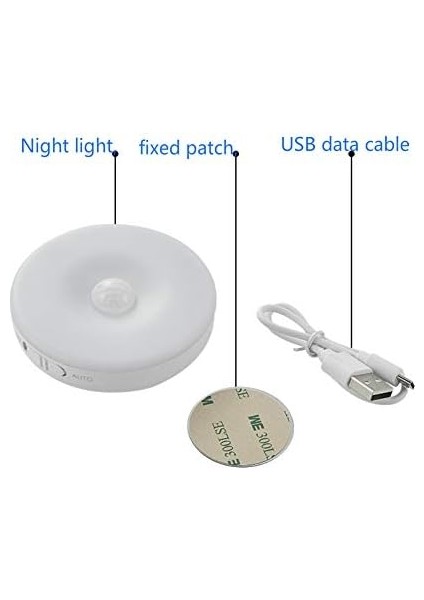 Hareket Sensörlü Gece Lambası, Duvar Lambası, Dolap Lambası, USB Şarj Edilebilir LED Işık, Akıllı Sensör Işığı, Pil ile Çalışan Işık, Dolap, Yatak Odası, Dolap, Koridor Vb. Için (Beyaz Işık, 6 Adet) modelleri