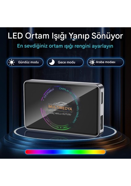 Y2 Carplay & Android Auto Box, 4GB+32GB Youtube Netflix Hareket Halinde Video Gps,hdmı Tv Bağlantı