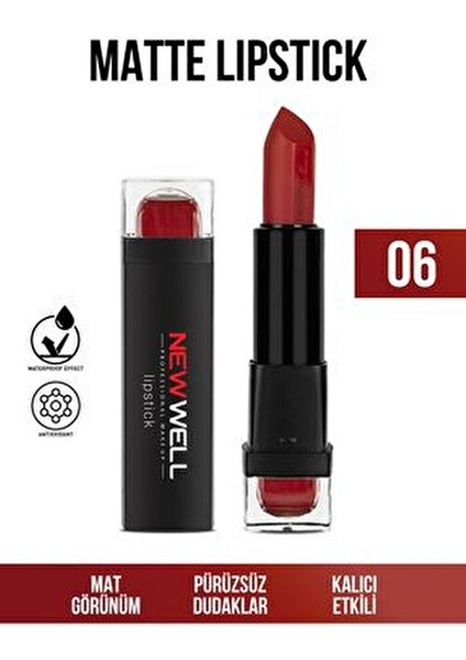 Likit Ruj 06 Parlak Renk Kadınlar İçin 6 Renk Seçeneğiyle Kolay Kullanım fırsatları