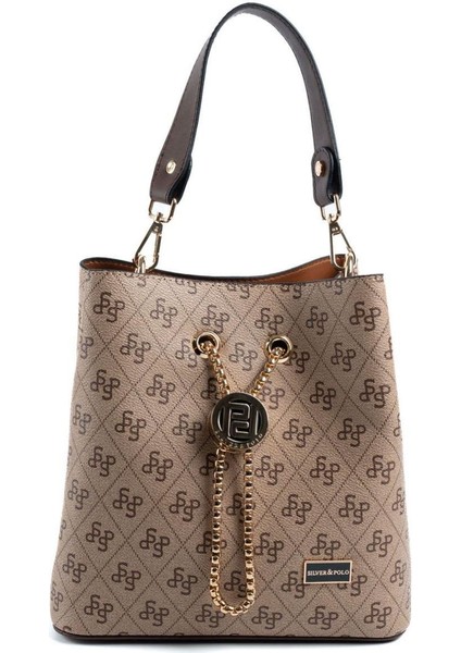 Koyu Bej - Kahve SP967 Kadın Çapraz Çanta