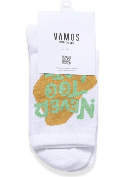 Baskılı Socket Çorap Beyaz modelleri