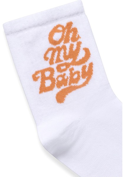 Baskılı Socket Çorap Beyaz fiyatları