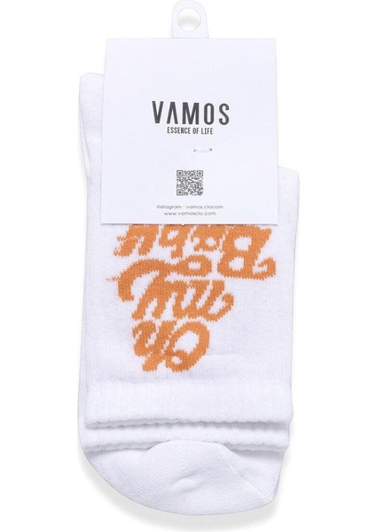 Baskılı Socket Çorap Beyaz modelleri