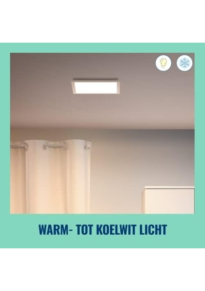 Panel Tavan Lambası Ayarlanabilir Beyaz, Kısılabilir, 1000 Lm, Sıcak Ila Soğuk Beyaz, Kare, Wi-Fi Üzerinden Uygulama/ses ile Akıllı Kontrol, Beyaz modelleri