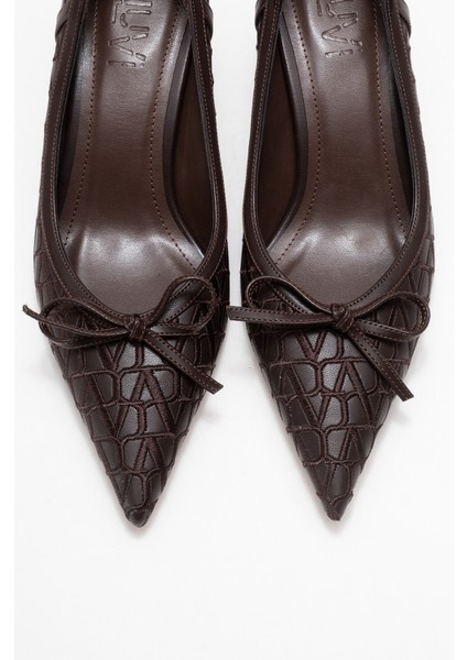 Camden Kahverengi Desenli Fiyonklu Kadın Topuklu Ayakkabı fiyatları