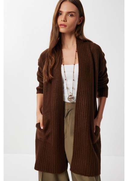 Cepli Uzun Triko Hırka LZA0014 Kahverengi fiyatları