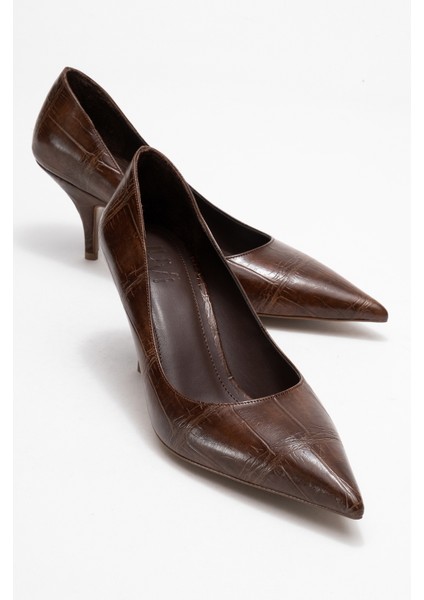 Marcus Açık Kahverengi Baskı Kadın Topuklu Ayakkabı