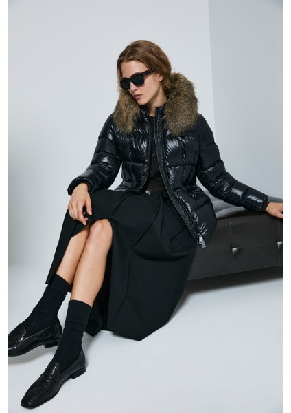 Kadın Klemantın Kaz Tüyü Mont 122120042 Siyah