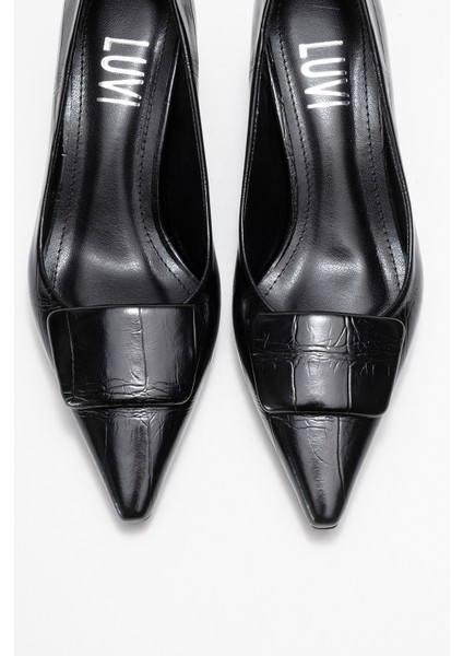 Marcıa Siyah Baskı Tokalı Kadın Topuklu Ayakkabı fiyatları