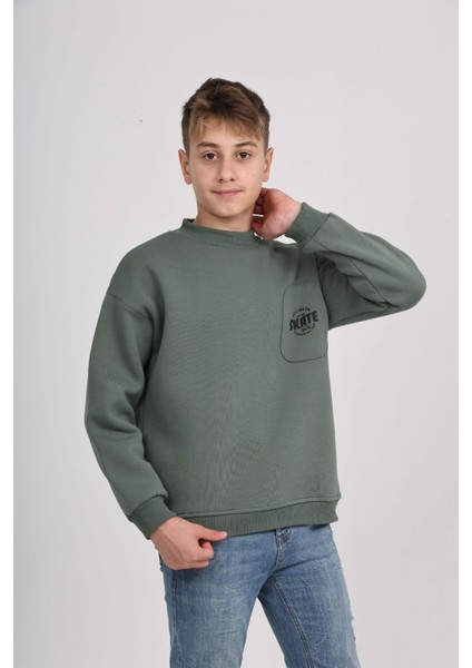 Erkek Çocuk Cep Skate Baskılı Sweatshirt fiyatları