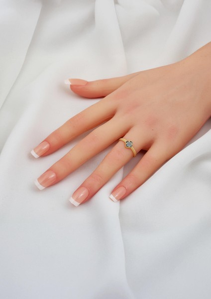 Oniks Taşlı Yonca 14 Ayar Altın Üçlü Takı Seti fırsatları