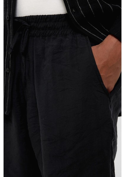 Oversize Modal Kumaş Bermuda Şort Siyah indirimleri
