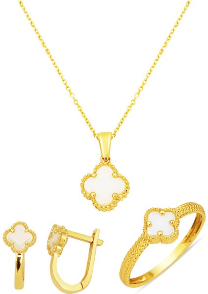 Sedef Yonca 14 Ayar Altın Spor Takı Seti