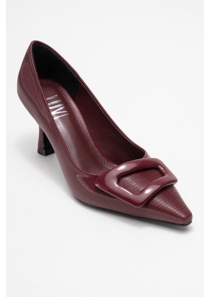 Astra Bordo Çizgili Tokalı Kadın Topuklu Ayakkabı modelleri