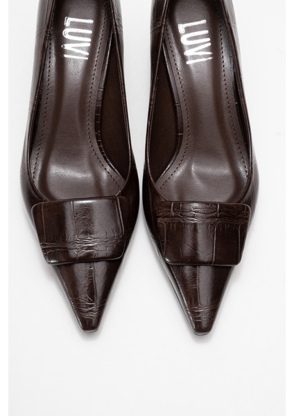 Marcıa Kahverengi Baskı Tokalı Kadın Topuklu Ayakkabı fiyatları