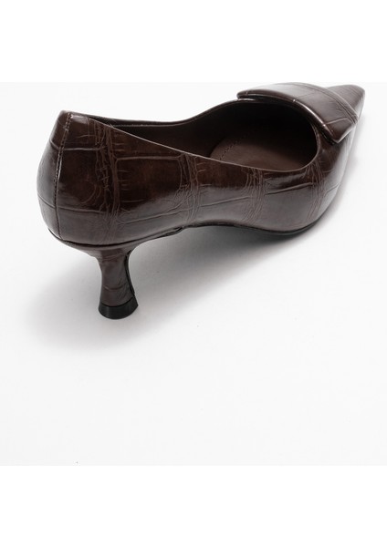 Marcıa Kahverengi Baskı Tokalı Kadın Topuklu Ayakkabı indirimleri