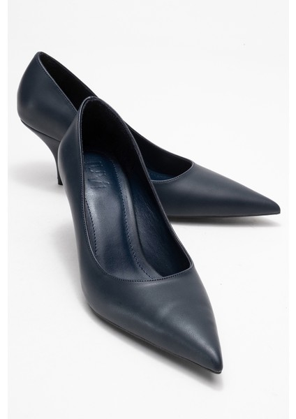 Marcus Lacivert Cilt Kadın Topuklu Ayakkabı