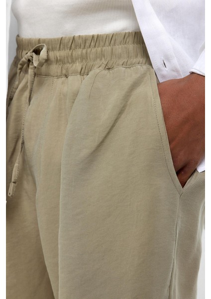 Oversize Modal Kumaş Bermuda Şort Haki indirimleri