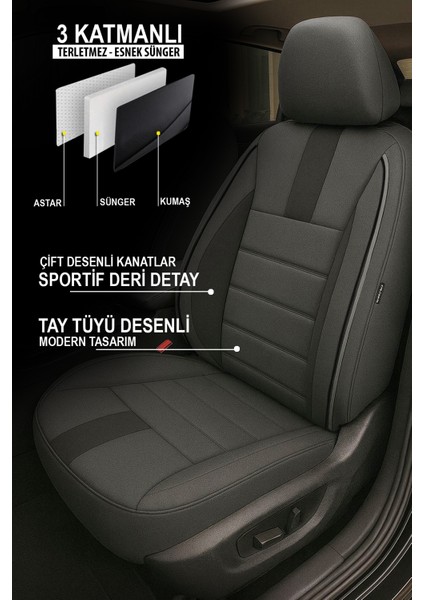 Oniks Tay Tüyü Oto Koltuk Kılıfı -(Hyundai I20-I30-Accent-Blue-Era-Getz ile Uyumlu) fiyatları