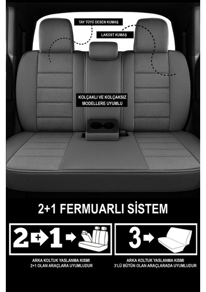 Oniks Tay Tüyü Oto Koltuk Kılıfı -(Hyundai I20-I30-Accent-Blue-Era-Getz ile Uyumlu) indirimleri