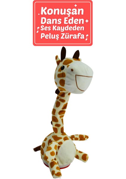 Şarjlı Dans Eden Konuşan Zürafa Oyuncak, Ses Tekrar Eden, Müzikli Eğlenceli Peluş Oyuncak