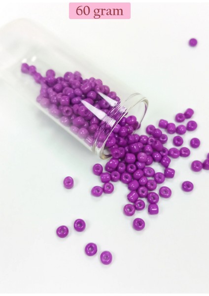 Dökme Cam Kum Boncuk Büyük Boy (6/0) 4 mm - 60 Gram - Koyu Eflatun - BNC123