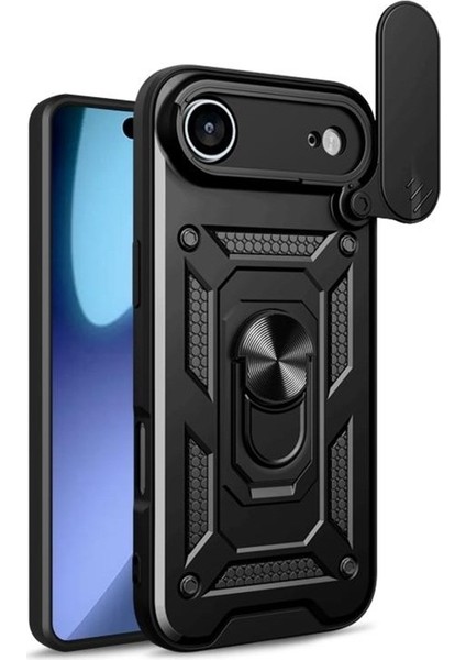Iphone 17 Air Kılıf Pars Yüzüklü Standlı Kamera Korumalı