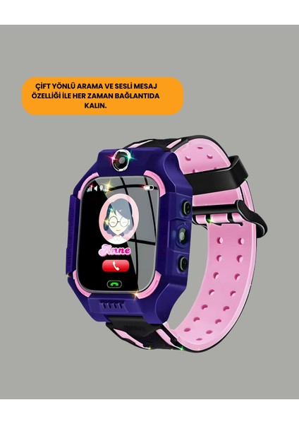Zengezur S10 Akıllı Çocuk Saati Mor Tasarım Adımsayar ve Alarm Fonksiyonlu indirimleri