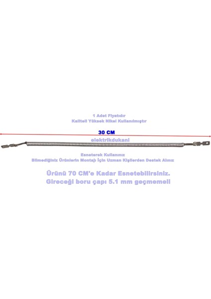 Soba Rezistansı Uzun 800W Norm 220V (Cam Rezistans Teli Kaliteli) fiyatları