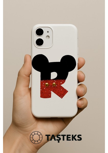 Taşlı Ütülenebilen Veya Sticker Olarak Kullanılabilen ' Mickey R ' Harfi modelleri