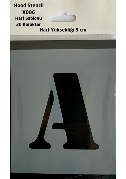 Ada Sanatsal Stencil Harf Boyama Şablonu X006