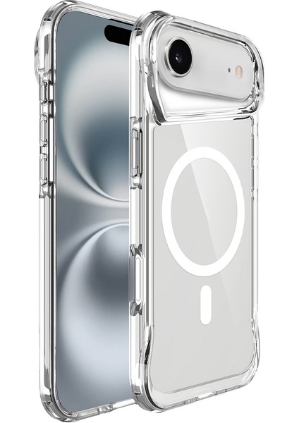 iPhone 17 Air Kılıf M-Safe Şarj Özellikli T-Max M-Safe Kapak - Şeffaf