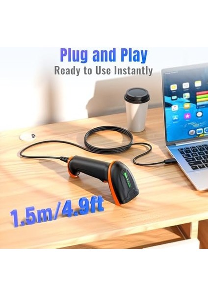 D5100Y Barkod Okuyucu - USB Kablolu, 1d ve 2d Qr Kod Okuma, Tak ve Çalıştır, Ergonomik Tasarım, Anti-Şok Silikon, IP54 Toz ve Su Koruma, Çoklu Dil Destekli Barkod Tarayıcı fiyatları