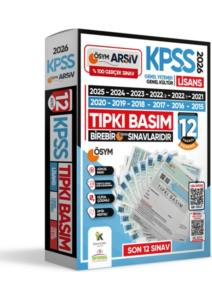 2026 KPSS Lisans ÖSYM Çıkmış Soru Tıpkı Basım 12li Deneme Paketi Video Çözümlü Türkiye Geneli fiyatları