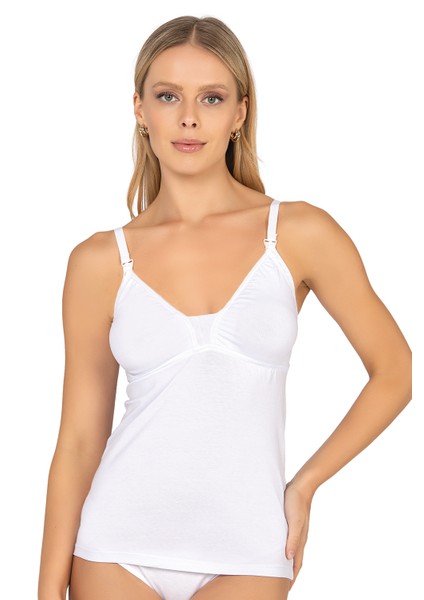 NBB 3050 Kadın Pamuklu İnce Askılı Boş Kap Desteksiz Balensiz Esnek Rahat Emzirme Atleti fırsatları