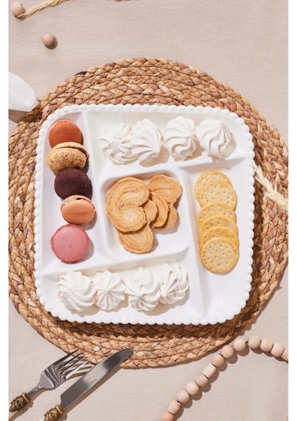 Carmen Perla 5 Bölmeli Kare Sunum Tabağı 27 cm