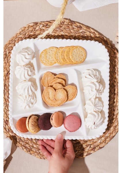 Carmen Perla 5 Bölmeli Kare Sunum Tabağı 27 cm