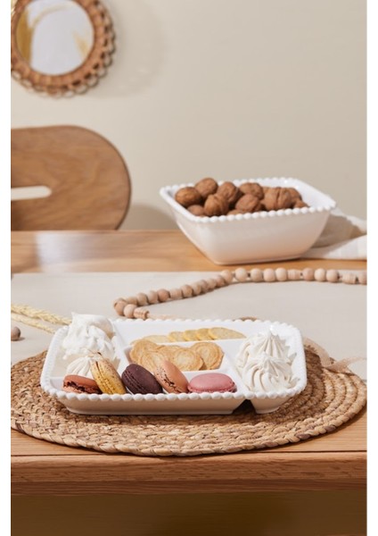 Carmen Perla 5 Bölmeli Kare Sunum Tabağı 27 cm