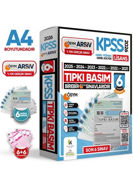 2026 KPSS Lisans ÖSYM Çıkmış Soru Tıpkı Basım 6lı Deneme Paketi Video Çözümlü Türkiye Geneli